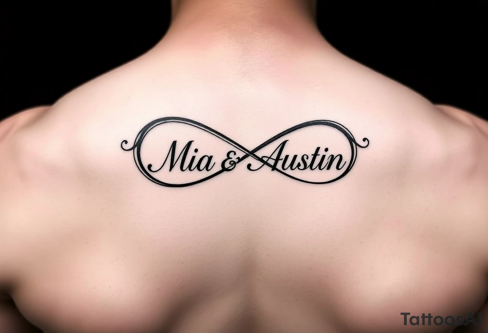 Infinity symbol with the name's Mia and Austin tattoo idea Infinity symbol with the name's Mia and Austin tattoo idea