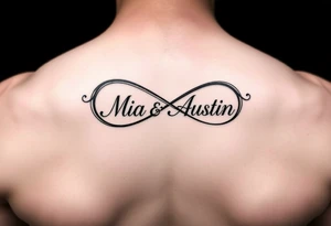 Infinity symbol with the name's Mia and Austin tattoo idea