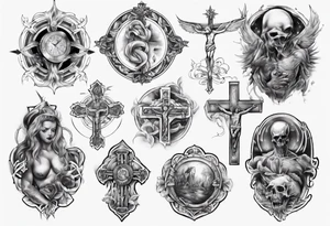 full stomach tattoo 
Christian theme tattoo idea