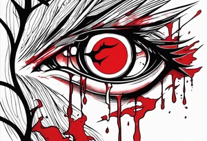 Bloody tears flow from Alucard's eye in Hellsing tattoo tattoo idea