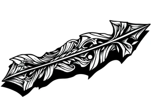 thick  arrow that show down tattoo idea