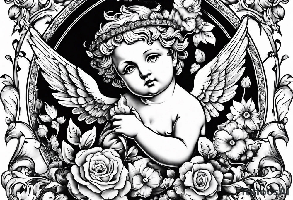 putti without wings tattoo idea