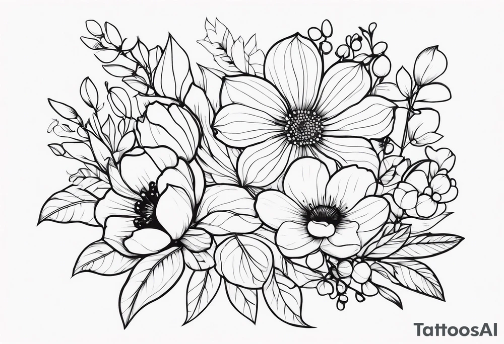 ornaments of flowers tattoo idea