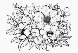 ornaments of flowers tattoo idea