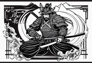 Samurai delt stancil tattoo idea