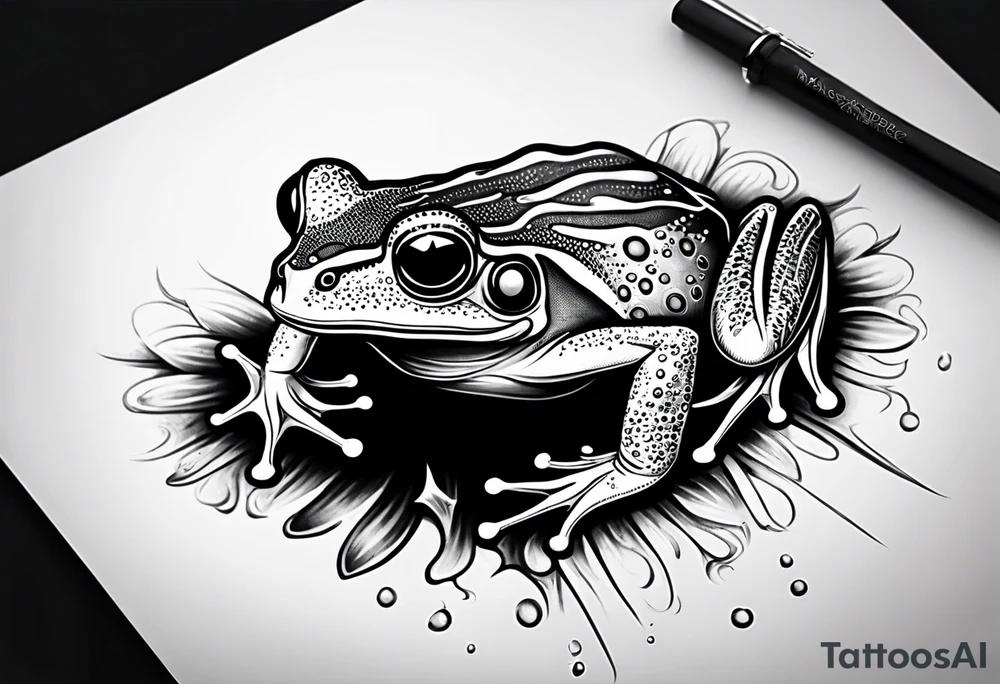 a psychedelic frog tattoo idea