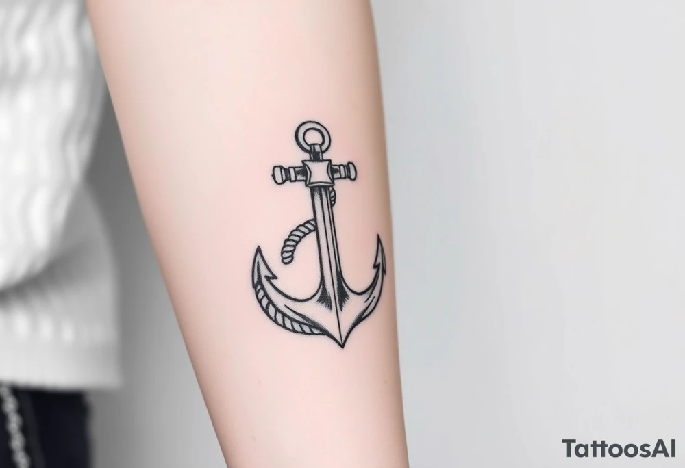anchor with rope tattoo idea