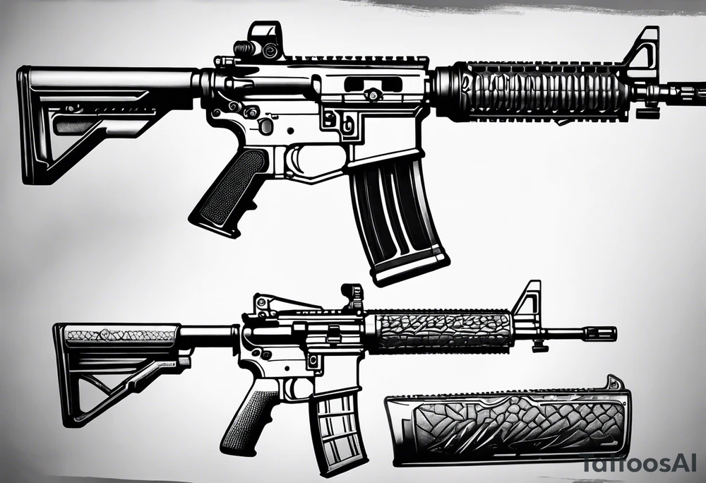 Ar-15 , квіти , гільзи приціл каліматорний tattoo idea