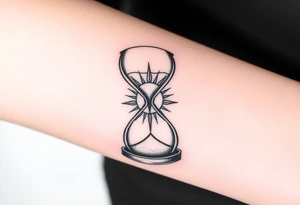 live with what you have and enjoy it to the fullest, hourglass, sun shines down tattoo idea