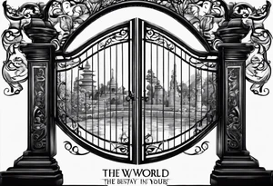 The world is yours words on gate tattoo idea