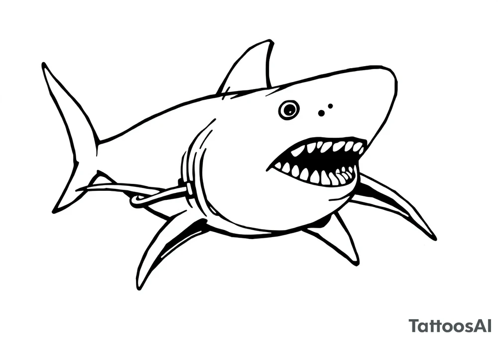 shark scuba diving tattoo idea