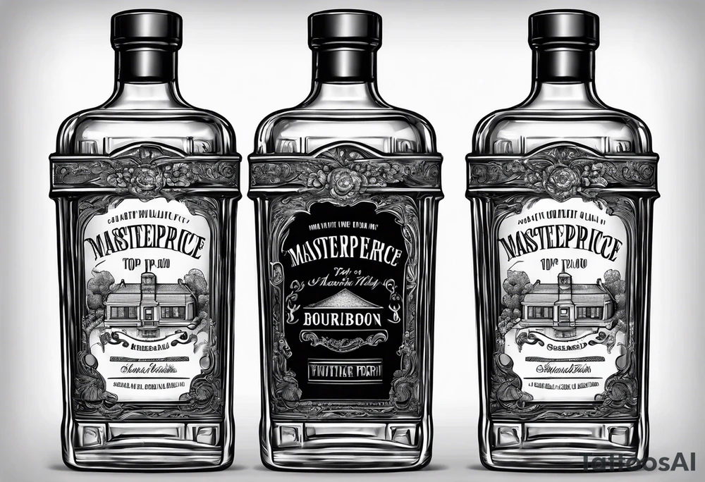 bottle of bourbon with no decal on it tattoo idea