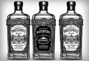 bottle of bourbon with no decal on it tattoo idea