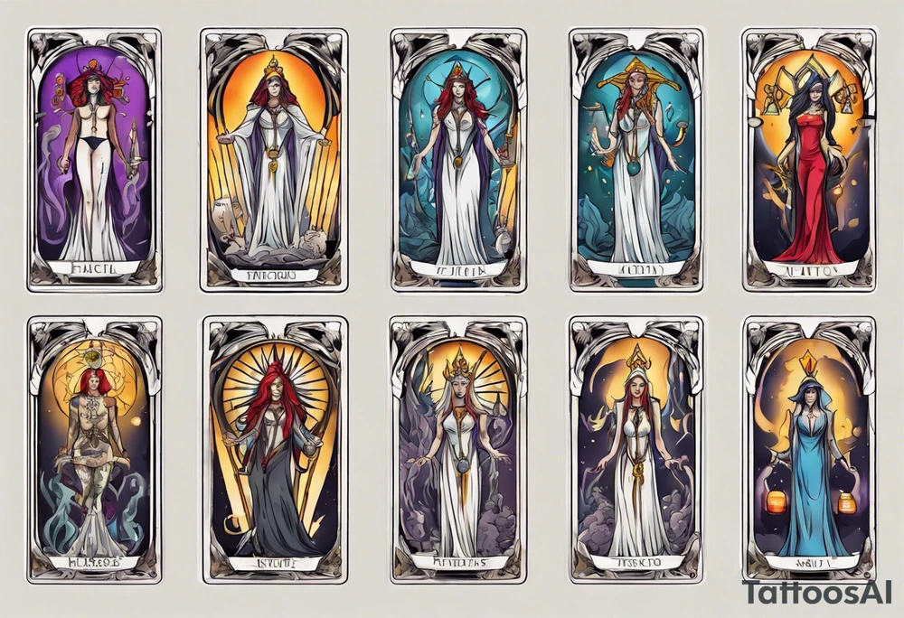 high priestess tarot card tattoo idea