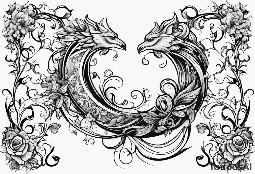 long winding vines tattoo idea