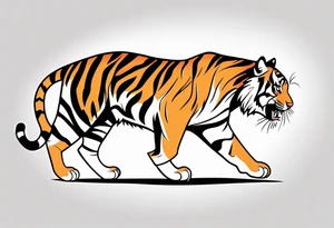 Tiger walking tattoo idea