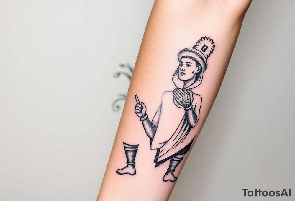 Warrior and Peace man standing back to back tattoo idea