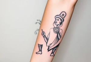 Warrior and Peace man standing back to back tattoo idea