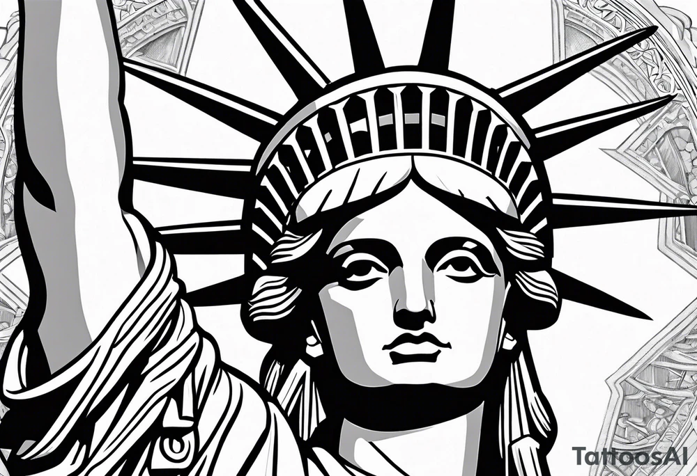 Lady liberty wearing New York rangers jersey tattoo idea
