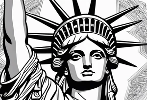 Lady liberty wearing New York rangers jersey tattoo idea
