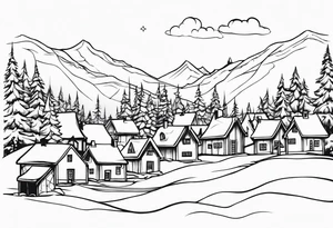 Snowy Village tattoo idea