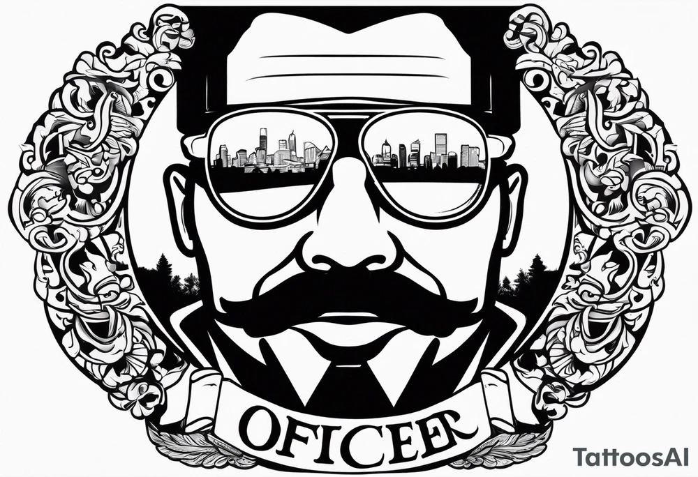 sunglasses Officer Bigdick tattoo idea