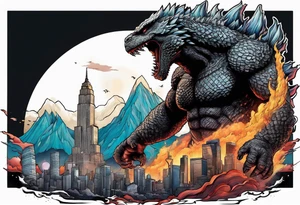 Godzilla vs Kong tattoo idea