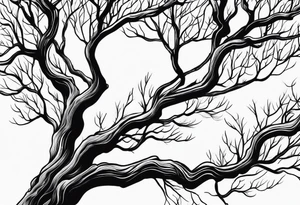 Left side tree branches tattoo idea