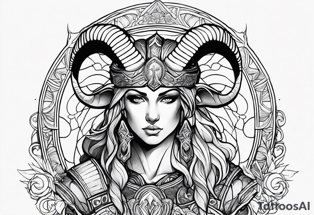Aries as a Christian Warrior tattoo idea