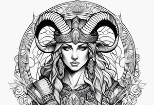 Aries as a Christian Warrior tattoo idea