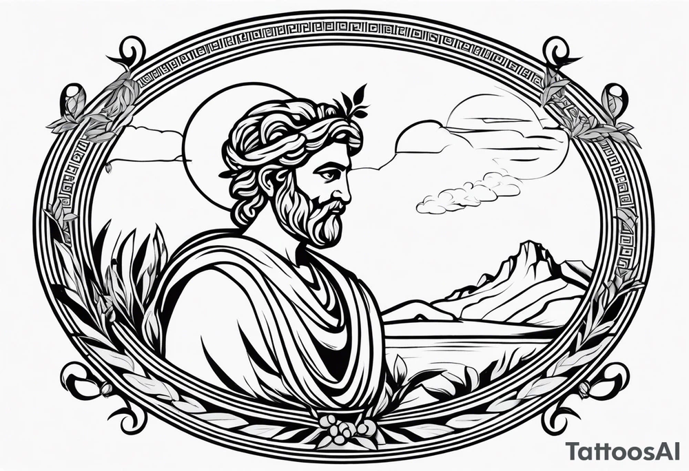 Greek, god, traditional, olive tattoo idea
