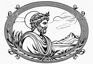 Greek, god, traditional, olive tattoo idea