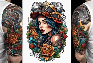 Black person skateboarding tattoo idea