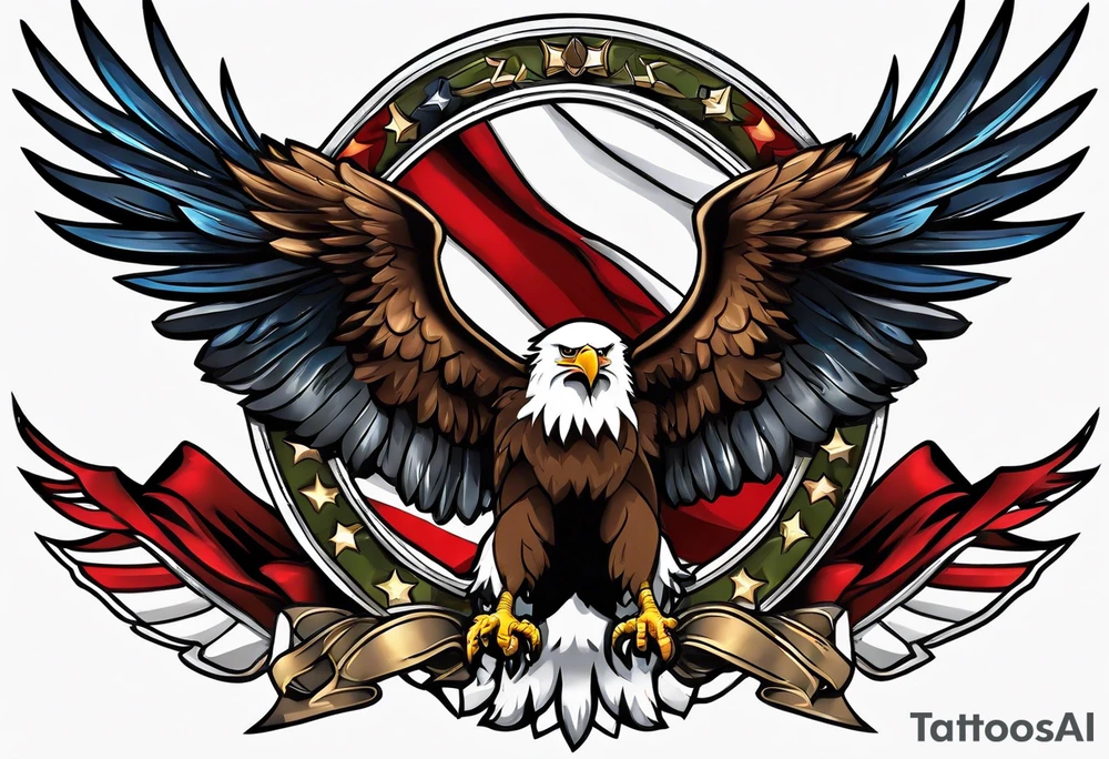 Military eagle freedom tattoo idea