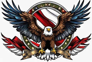 Military eagle freedom tattoo idea