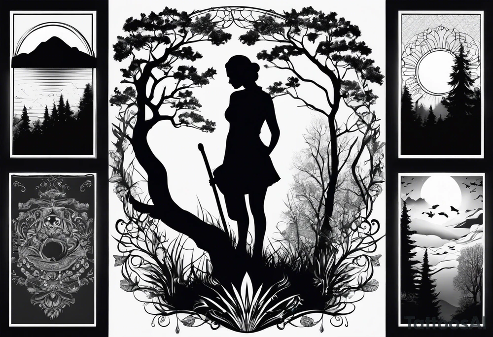 Bäume silhouette tattoo idea