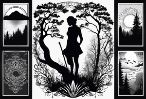 Bäume silhouette tattoo idea