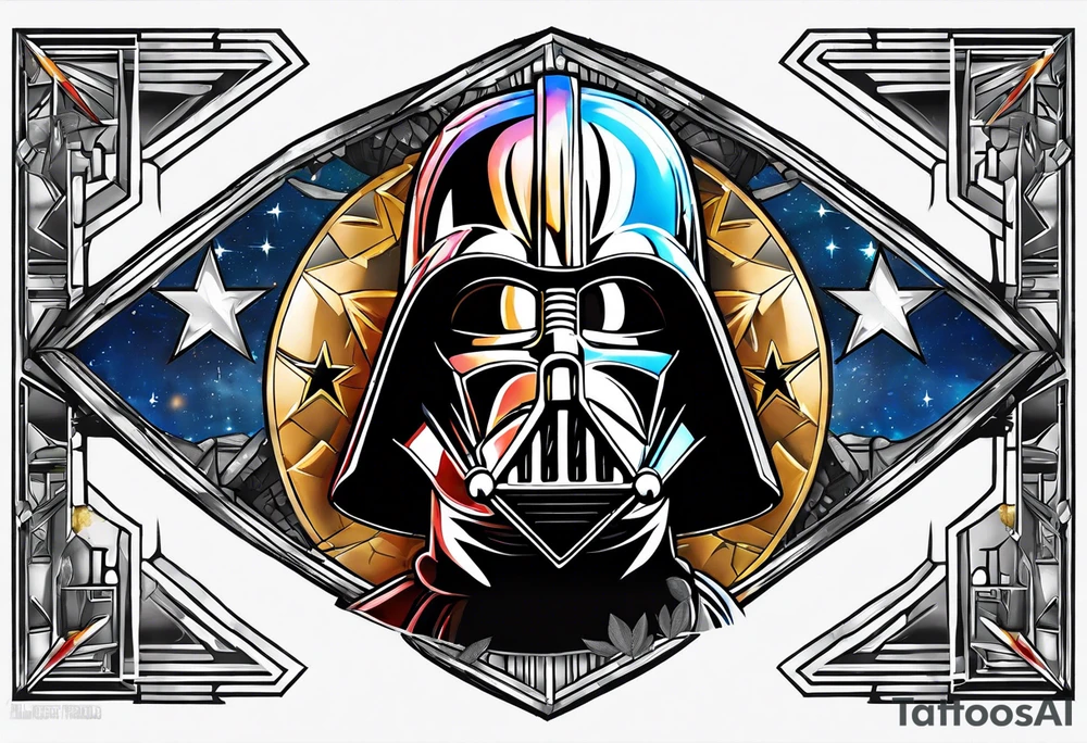 Gladiator forearm Star Wars and Dallas cowboys in color tattoo idea
