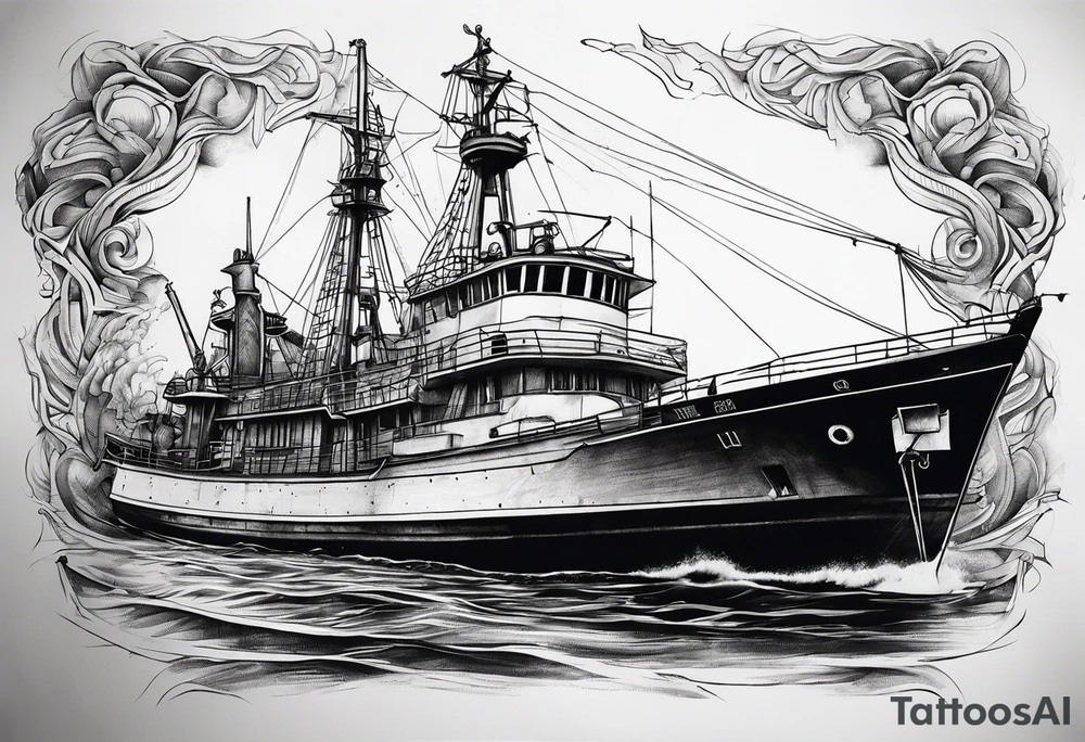 Barco destrozado tattoo idea