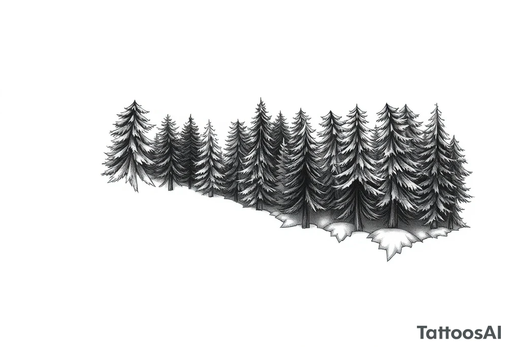 Coniferous forest forearm tattoo sleeve tattoo idea