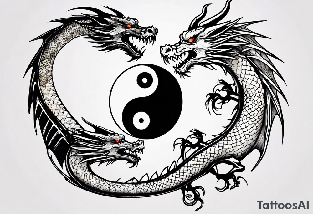 Dragon Yin Yang tattoo idea