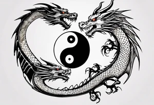 Dragon Yin Yang tattoo idea