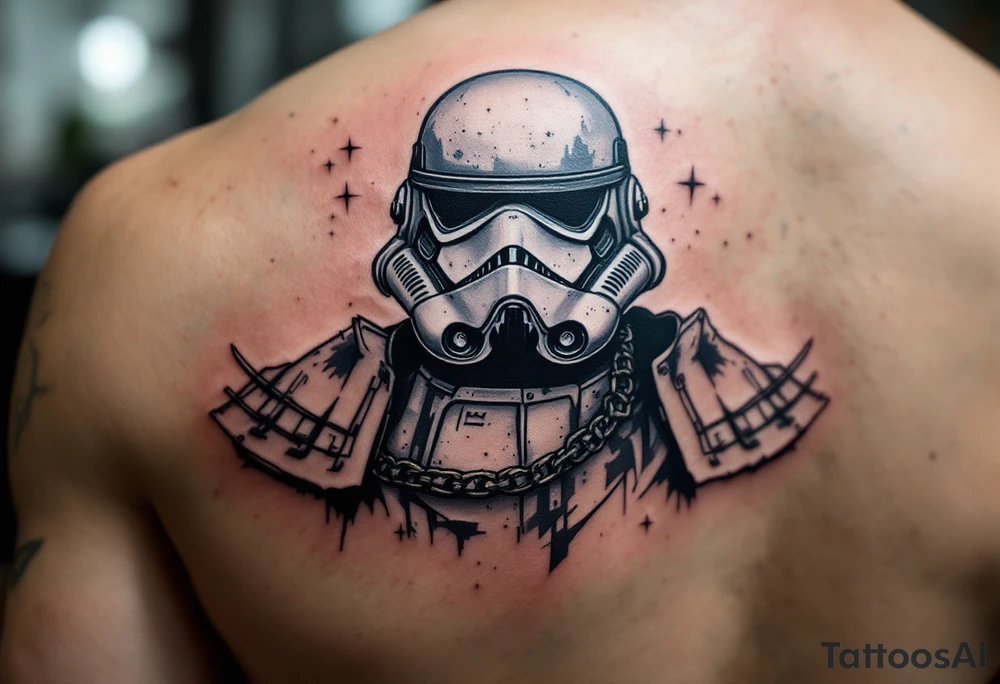 Storm trooper in samurai armor tattoo idea