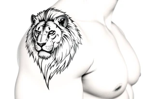 lion on the shoulder tattoo idea