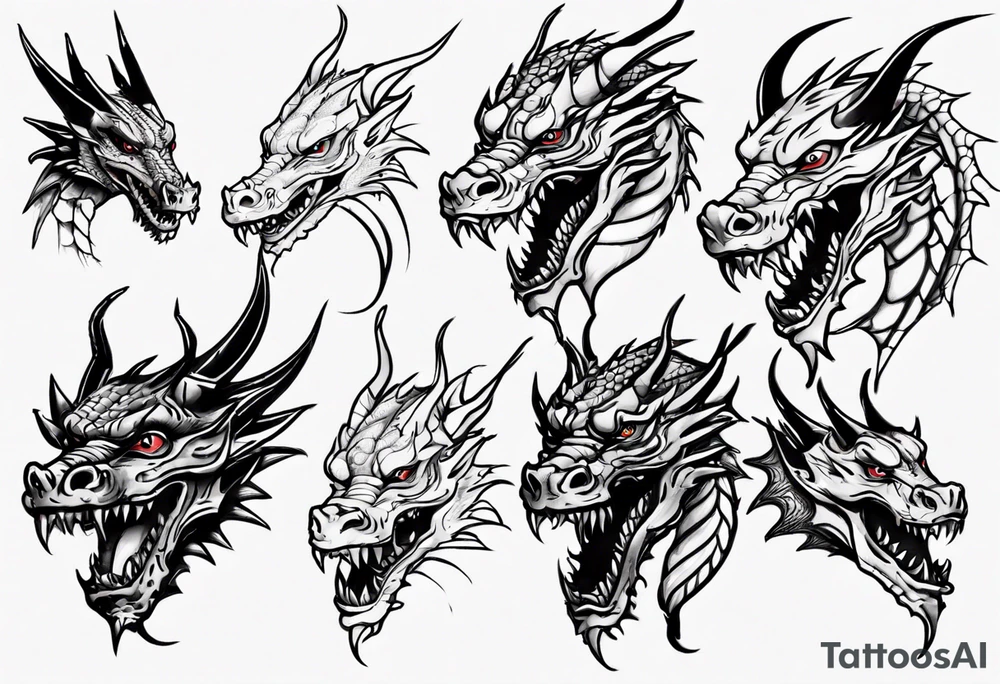 dragon head tattoo idea