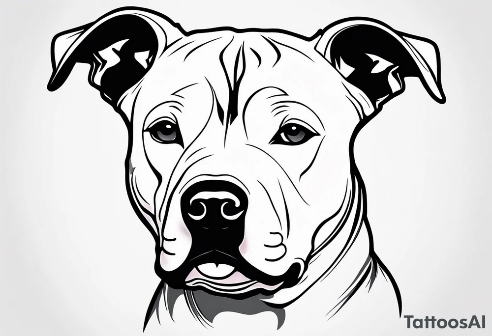 white pitbull pointed ears, paw tattoo idea