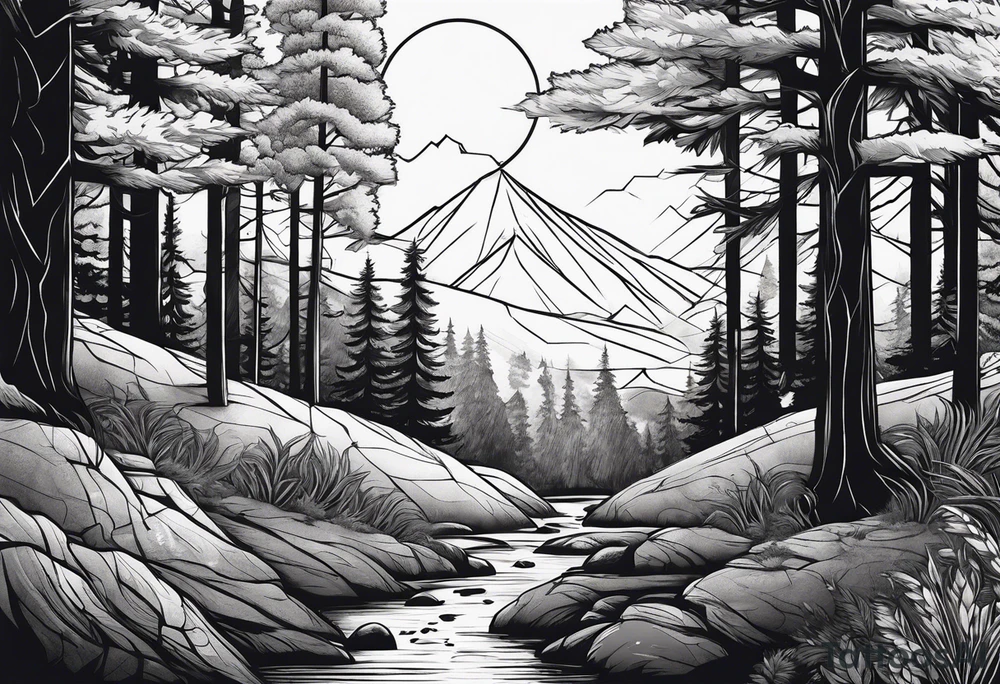 forest on the edges tattoo idea