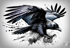 crows in flight tattoo idea