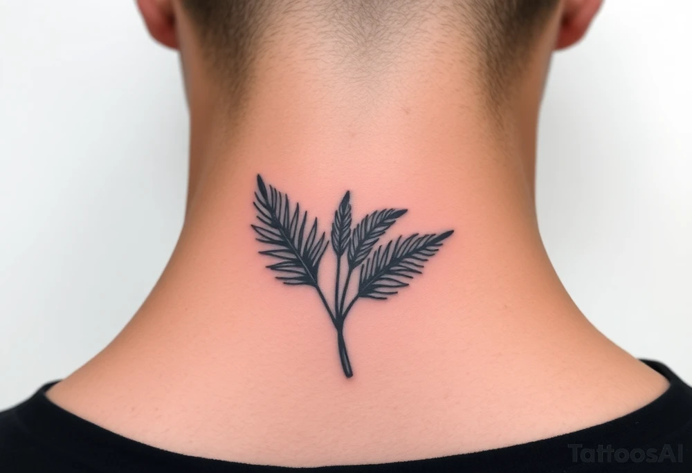 palm leaves neck tattoo tattoo idea