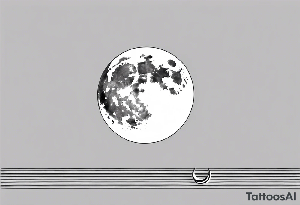 something with the moon and ocean very small half moon maximum 4cms
in a straight line tattoo idea
